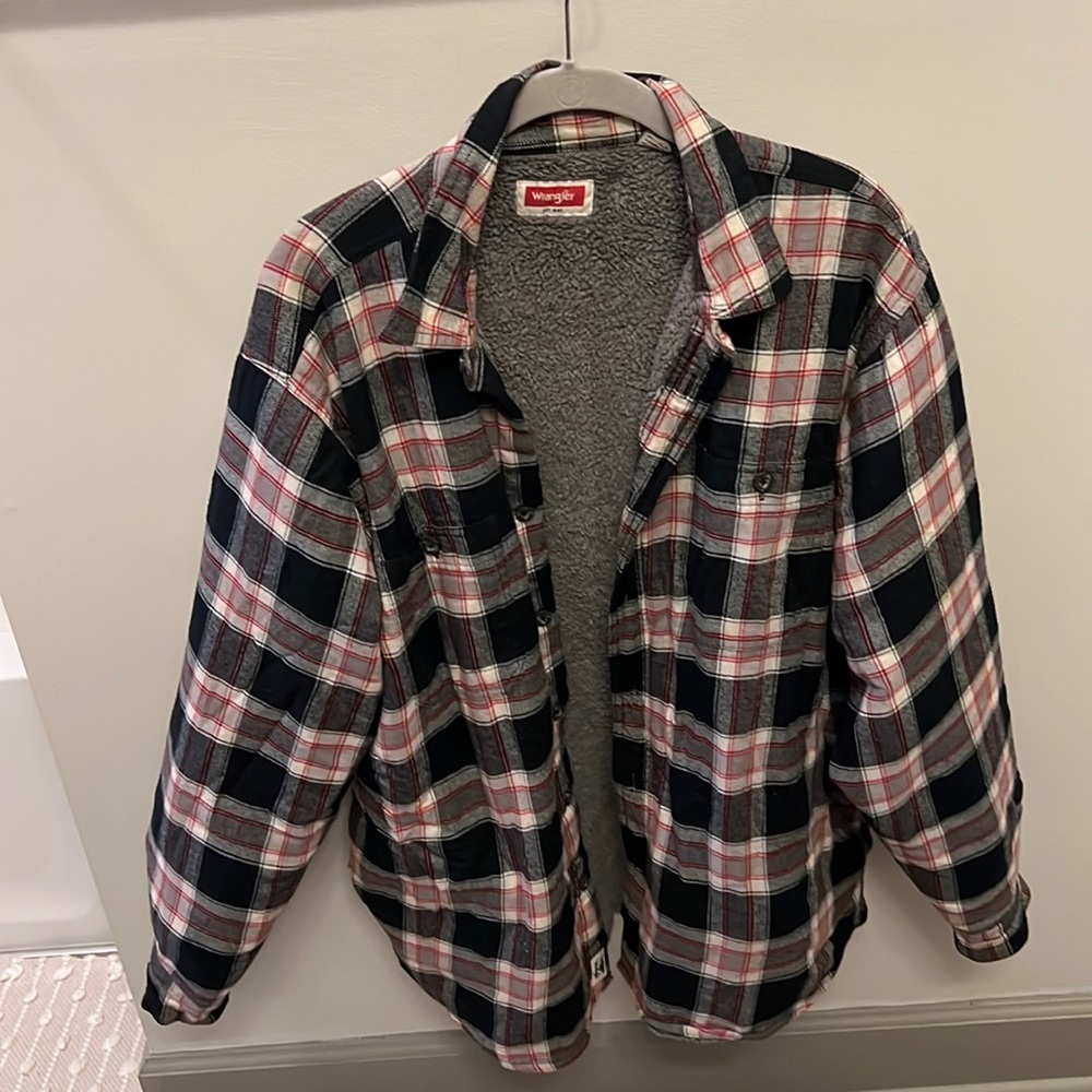 Wrangler Mens Sherpa Lined Flannel Large